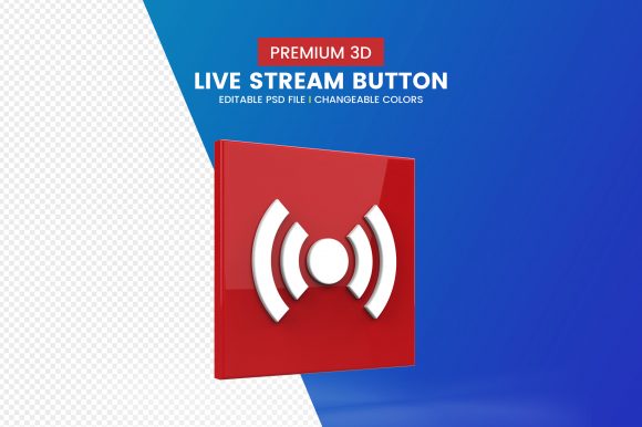 Download Modern 3d Live Streaming Button Icon - Icon Collection