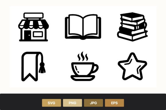 Download Book Coffee Store Icons Set - Icon Collection