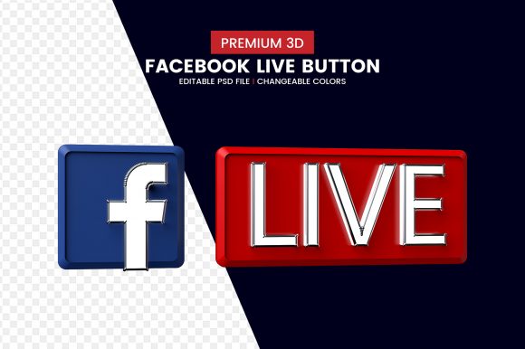 Download 3d Facebook Live Streaming Button Icon - Icon Collection