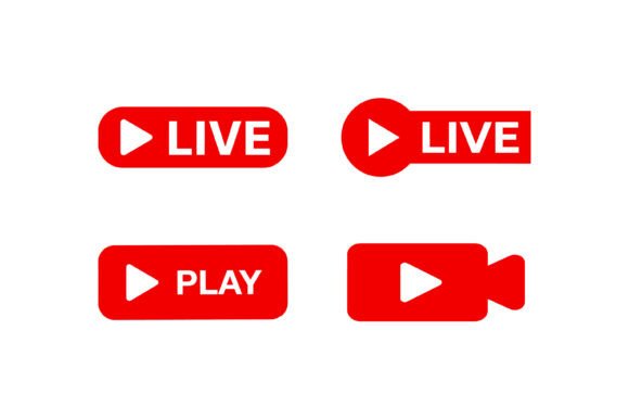 Download Live Streaming Play Button Icon Set - Icon Collection