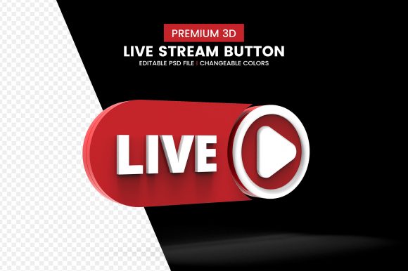 Download Live Streaming 3d Button Icon Badge - Icon Collection