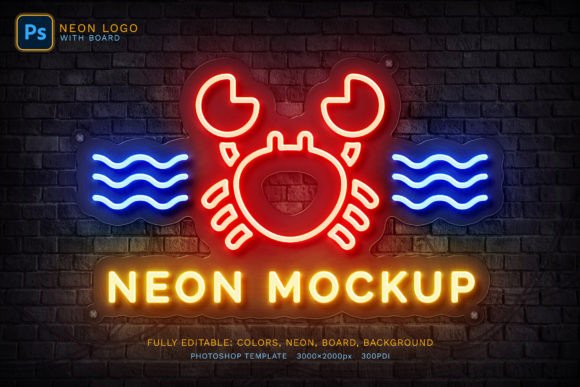 Download Neon Logo Mockup - Neon logo mockup Collection