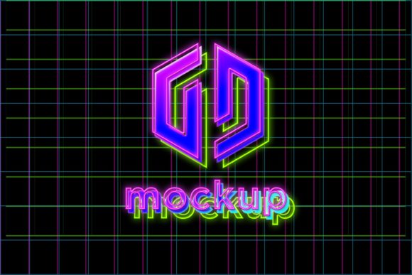 Download Retro Neon Logo Mockup - Neon logo mockup Collection