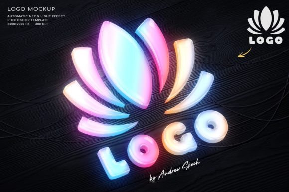 Download 3D Neon Logo Mockup - Neon logo mockup Collection