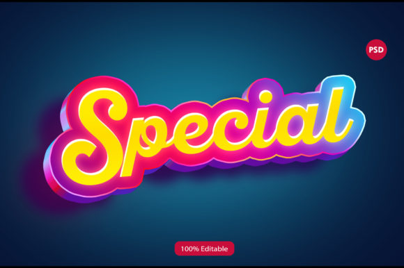 Download 3D Special Text Effect PSD - Special Collection
