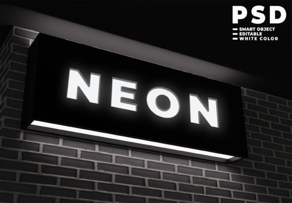 Download White Neon Mockup - Neon mockup Collection